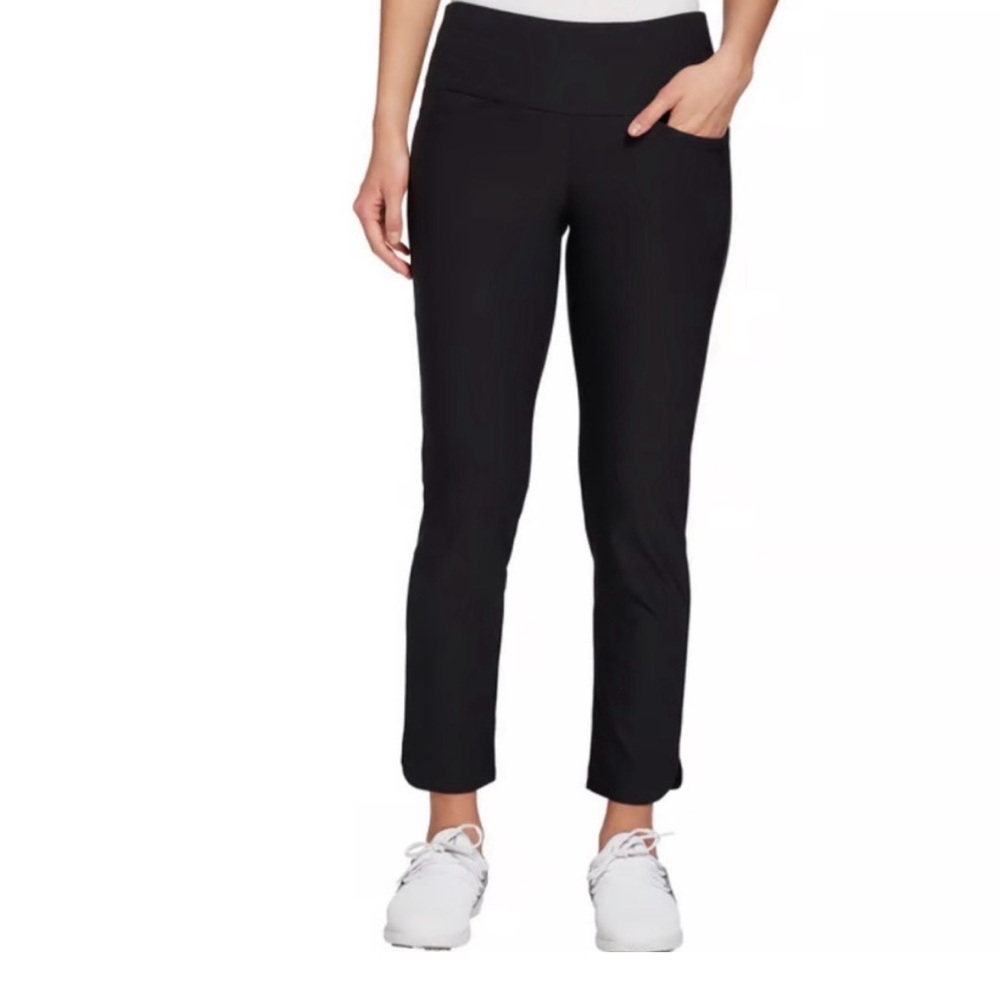 NEW. Lady Hagen Women's Tummy Control Pull-On Athletic Slacks UPF 50+ Black